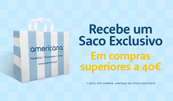 saco azul às riscas como logotipo americana